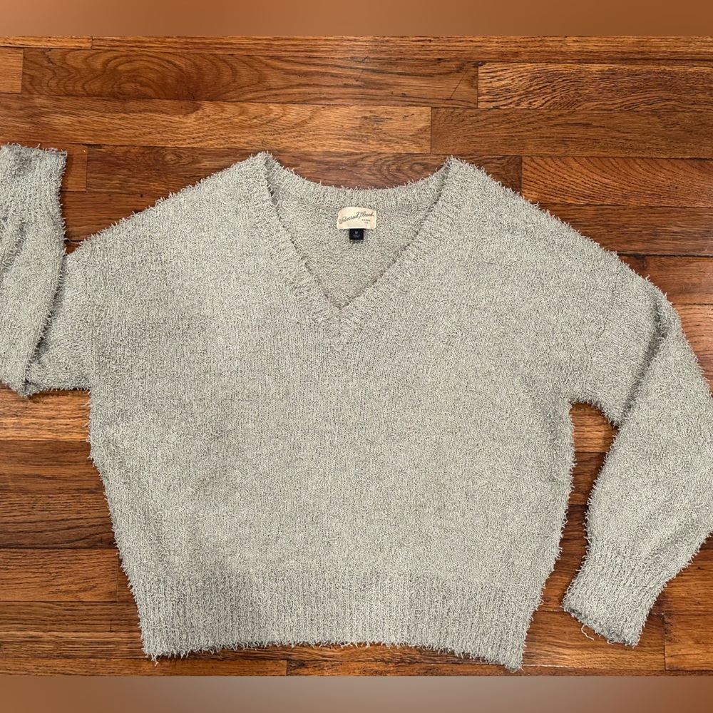 Shaggy cropped sweater.